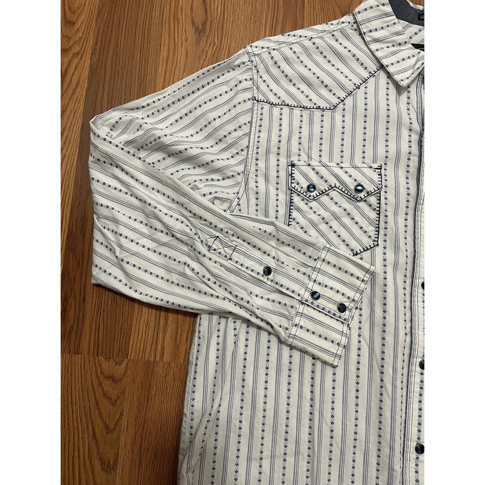 Cody James Western Pearl Snap Shirt Mens 2XL Striped Cowboy - Picture 9 of 11